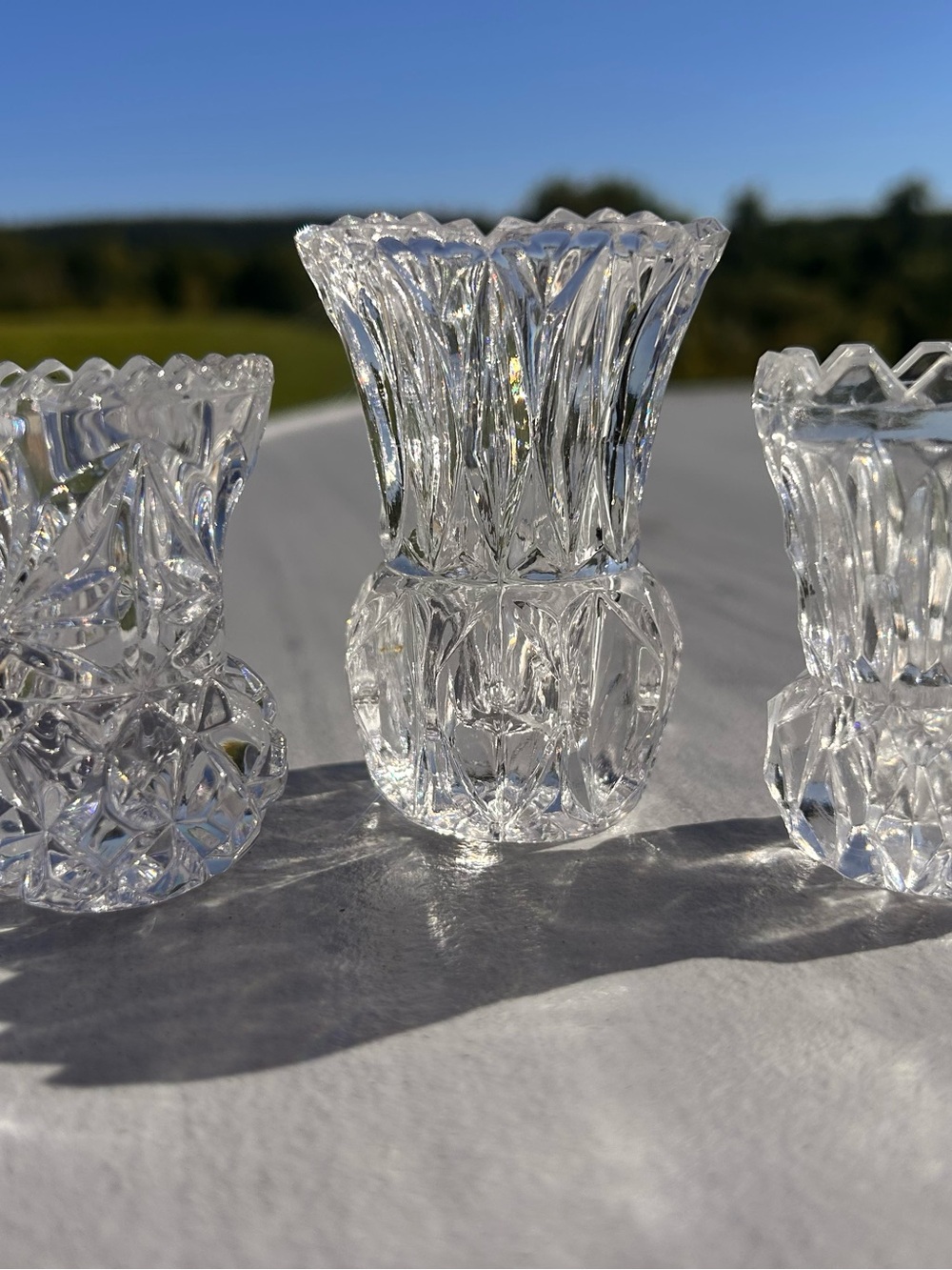 Restyle! Vintage Princess House Clear Crystal Mini Bud Vase bundle